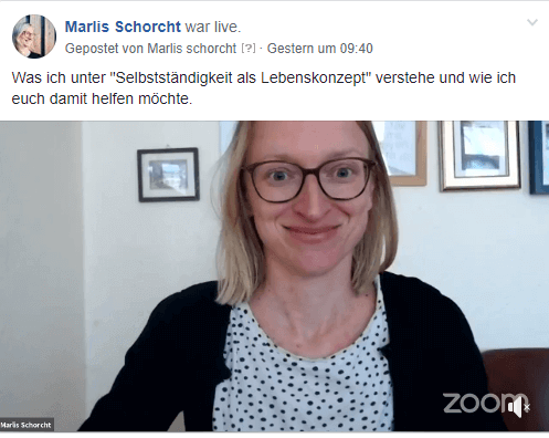 Selbstständigkeit als Lebenskonzept facebook live