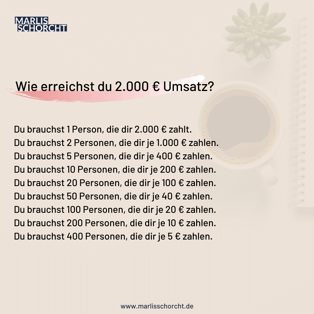 2000 euro umsatz erwirtschaften