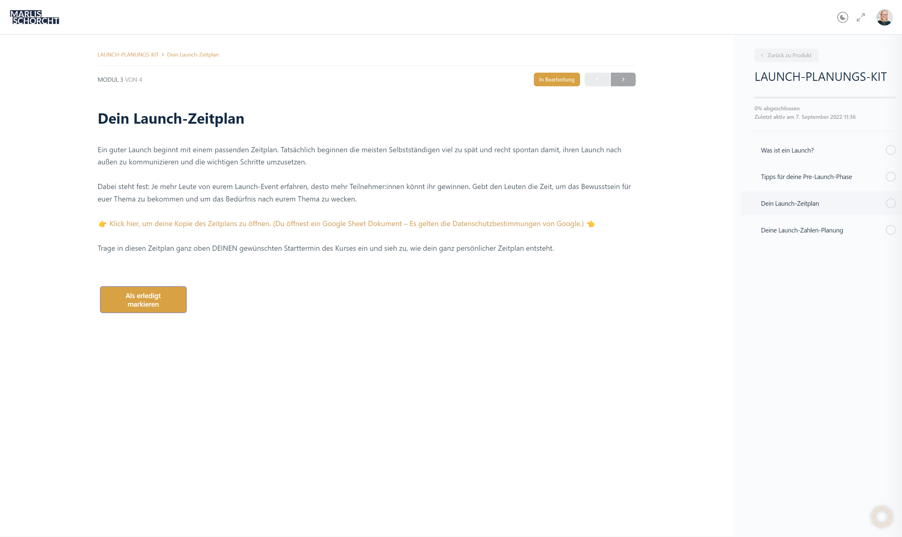 online kurs launch planung modul 3