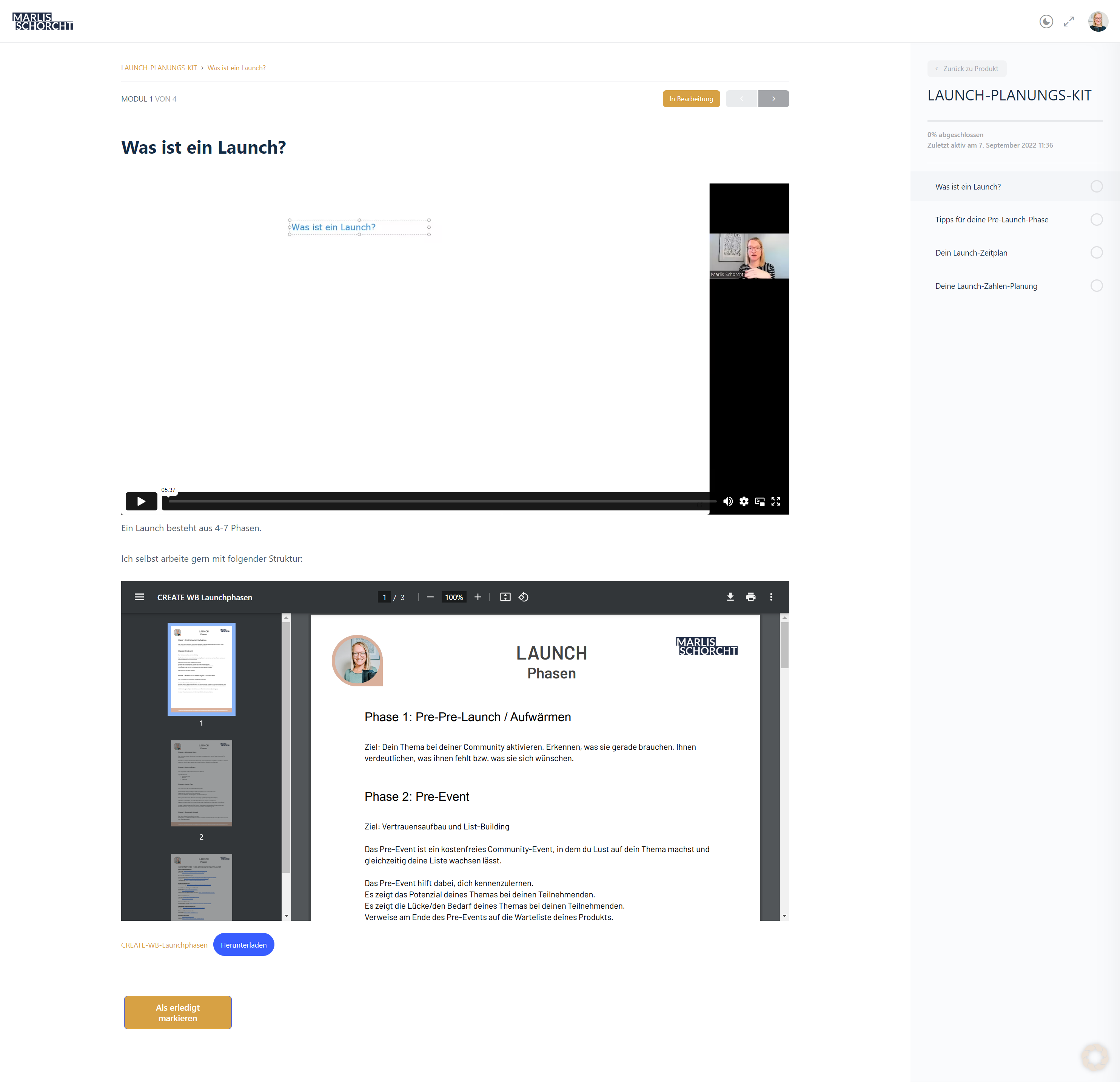online kurs launch planung modul 1