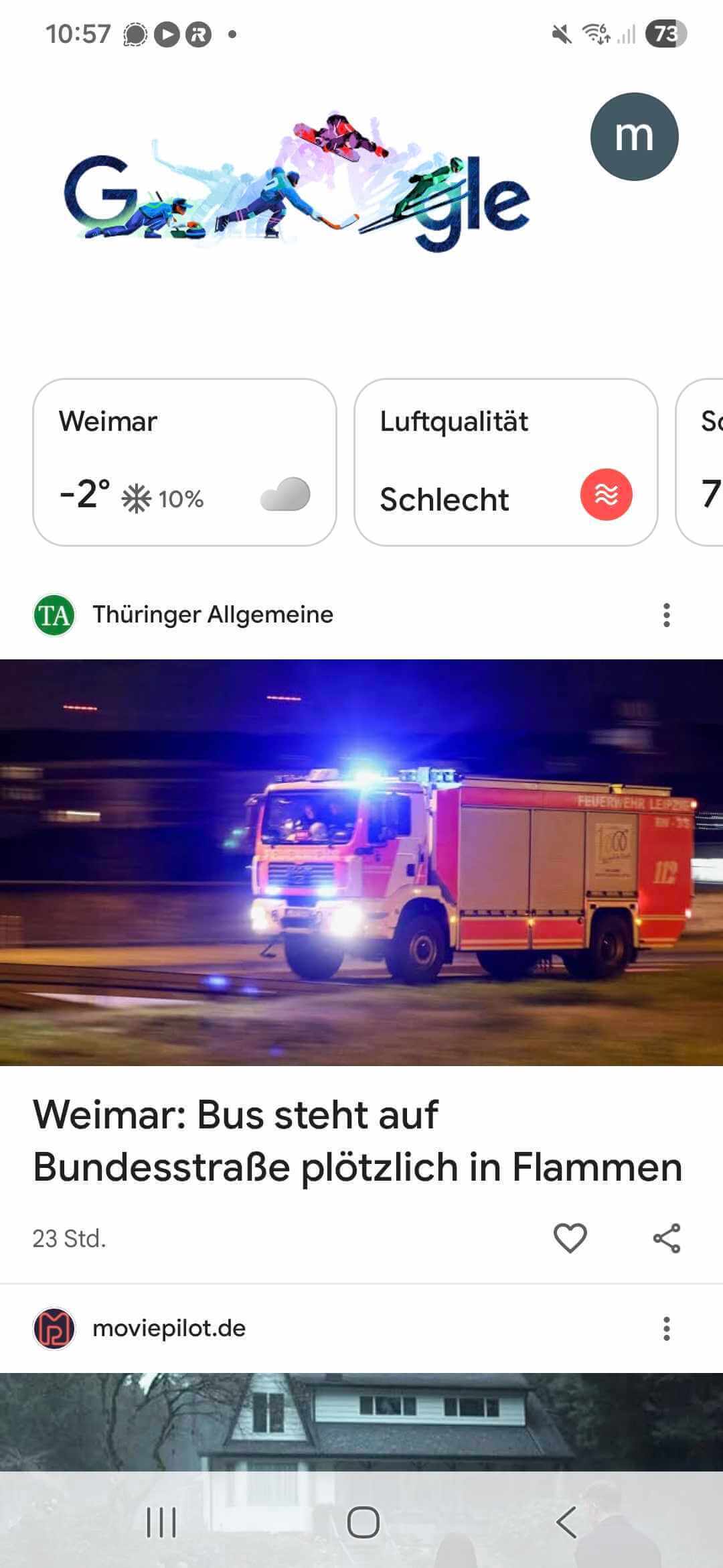 Google DIscover Ansicht auf Smartphone